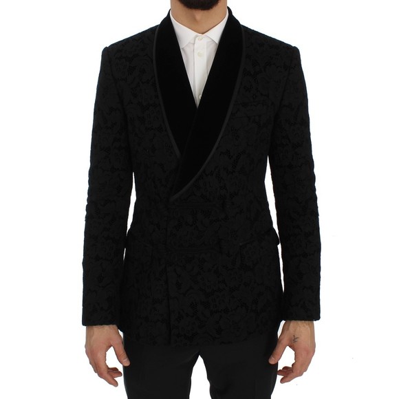 Dolce & Gabbana Purple Cashmere Slim Fit Blazer Jacket